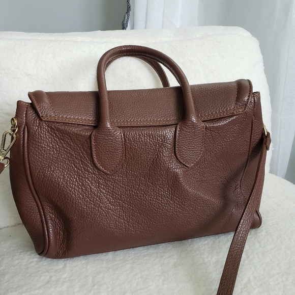 Victor & Hugo Paris Brown Leather Satchel With Crossbody Strap - Picture 2 of 8